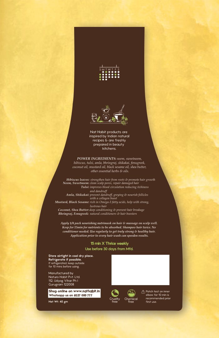 Men's 8 Herbs Hair Revital NutriMask <br><i>for Hairfall & Anti-Greying</i>