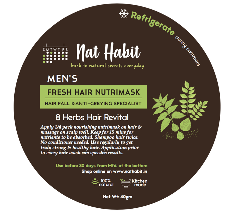 Men's 8 Herbs Hair Revital NutriMask <br><i>for Hairfall & Anti-Greying</i>