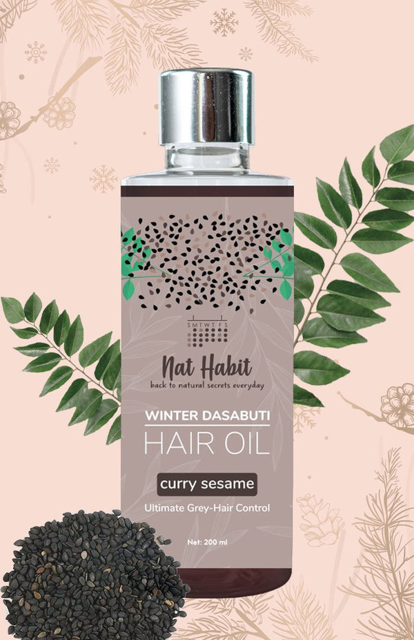 Curry Sesame Winter Hair Oil <br><i>Grey-Hair Control</i>